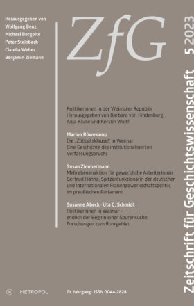 Zeitschrift für Geschichtswissenschaft – 71. Jg., Heft 5 (2023)