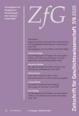 Zeitschrift für Geschichtswissenschaft - 73. Jg., Heft 7/8 (2025)