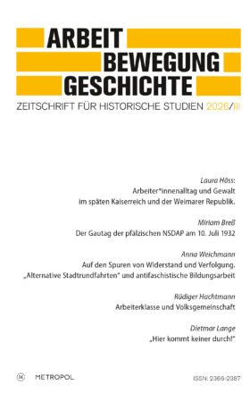 Arbeit – Bewegung – Geschichte. Zeitschrift für historische Studien 2026/III