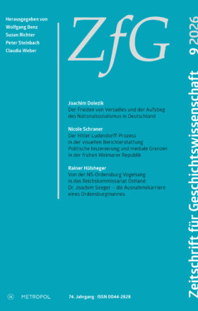 Zeitschrift für Geschichtswissenschaft – 74. Jg., Heft 9 (2026)